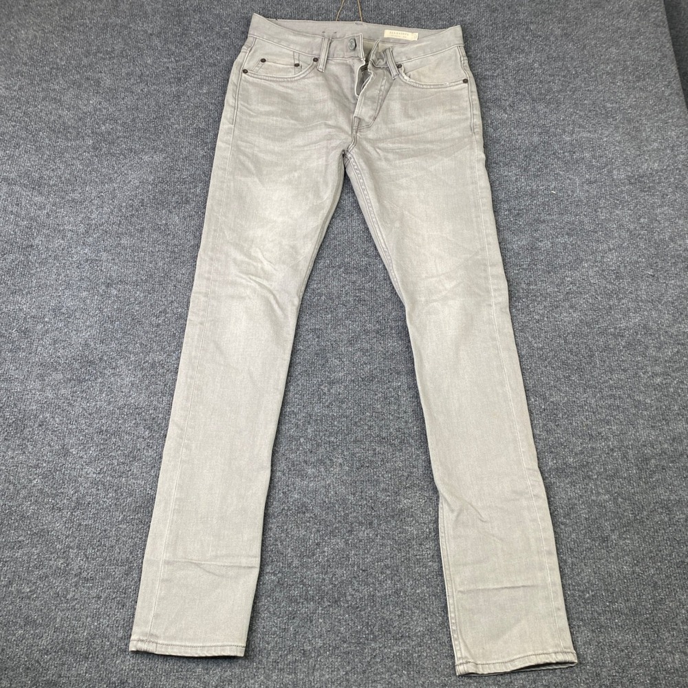 AllSaints Cigarette Skinny Jeans Light Grey W28 ME021P Mens Denim Pants